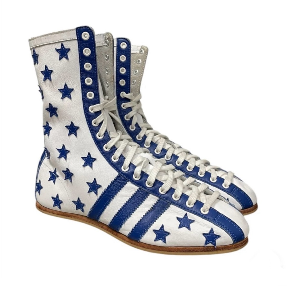 Jeremy Scott for Adidas leather low top boxing style sneakers